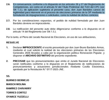 Decisión del JNE