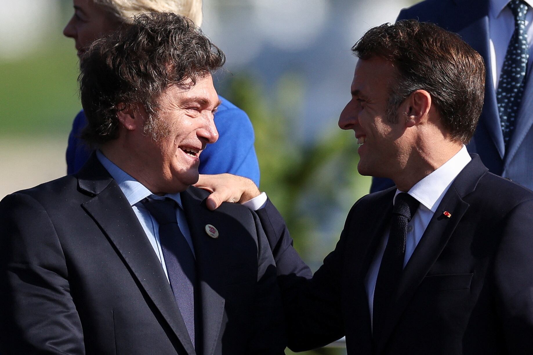 Javier Milei y Emmanuel Macron durante el G20 de Río de Janeiro