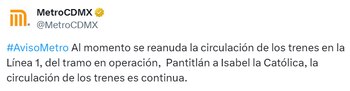 Estado en tiempo real de las diversas líneas del Sistema de Transporte Colectivo (STC) capitalino.