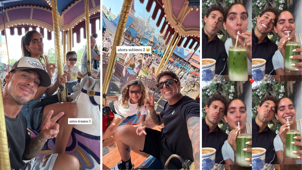 Hugo García y Isabella Ladera se reencuentran en Miami para celebrar el cumpleaños de su hija en Disney, compartiendo momentos de alegría en un carrusel y en un café.