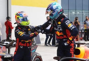 Checo Pérez y Max Verstappen