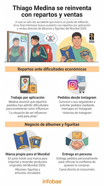 Tras dejar atrás las cámaras y el reality que lo volvió conocido en el mundo del espectáculo, Thiago Medina dio a conocer el nuevo trabajo que debió emprender