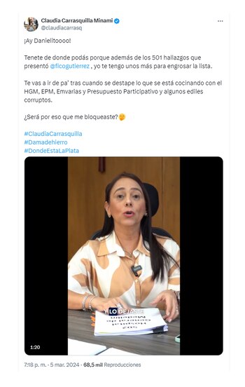 La concejal Carrasquilla (Centro Democrático)