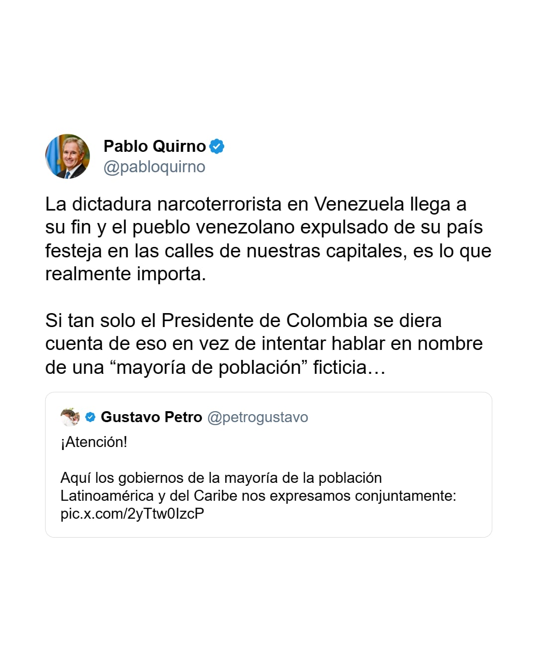 El tweet de Pablo Quirno