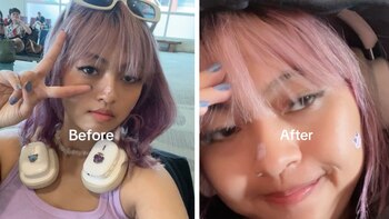 La chica subió dos selfies