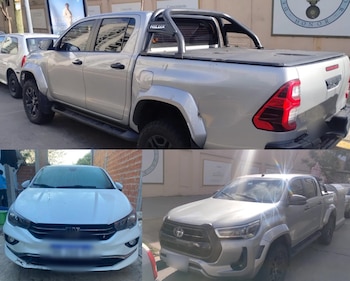 Algunos de los vehículos secuestrados