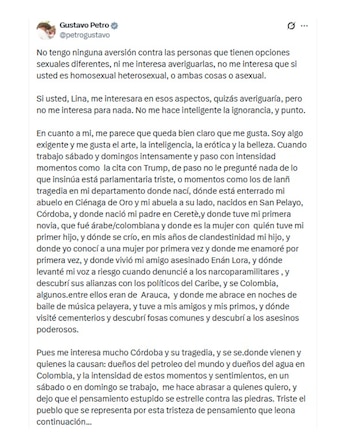 Con ese mensaje en X,