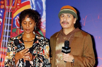 Deborah Santana con Carlos Santana