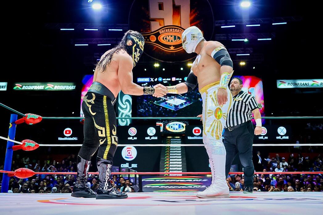 Bandido y Místico se reconocieron mutuamente por su gran cálidad luchística. (Instagram / CMLL)
