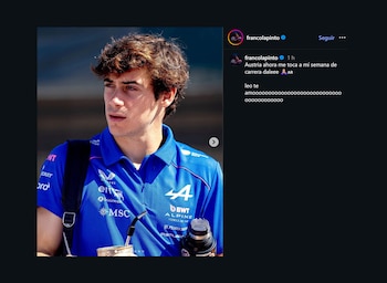 Posteo de Colapinto sobre Messi
