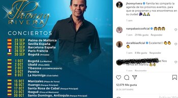 Post en Instagram de Jhonny