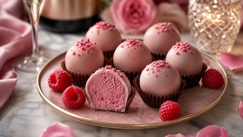 Trufas de cava y frambuesa: el delicado postre con un toque de burbujas que conquista cualquier celebración