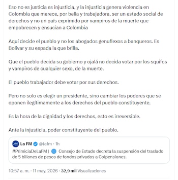 - crédito @petrogustavo/X
