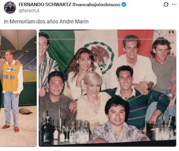 Usuarios identificaron en las fotos de Schwartz a figuras del futbol mexicano como Roberto Andrade, Carlos Turrubiates y Luis García. (X/ @fersch_4)
