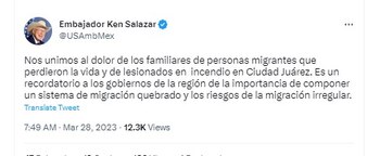 Ken Salazar urgió a los