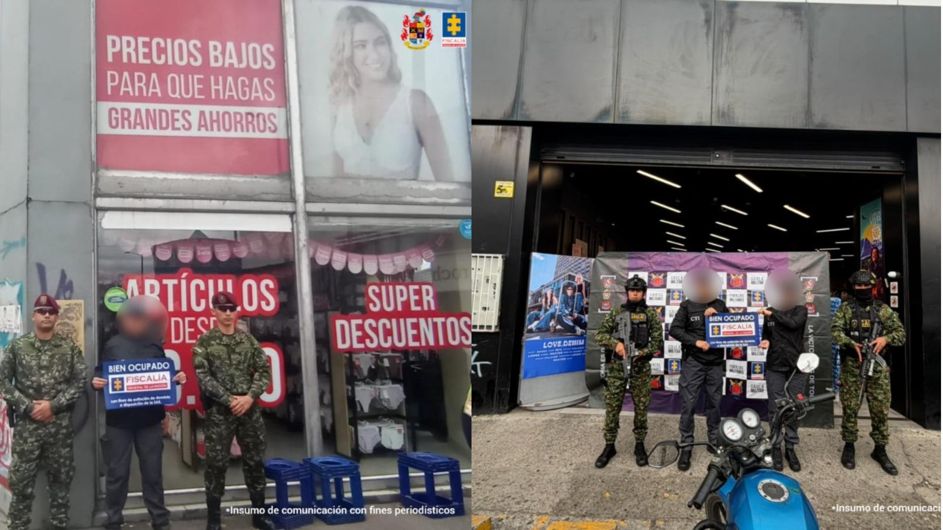 Servidores del CTI, con respaldo del Ejército Nacional, ejecutan diligencias sobre bienes que superan los $184.615 millones y están distribuidos en varias regiones del país - crédito Fiscalía