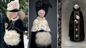 Cada personaje principal luce prendas