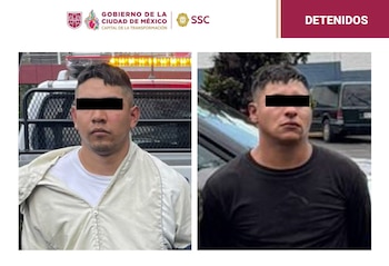 Javier Arturo “N” y Jorge Jair “N”, señalados por asaltar a una persona que buscaba adquirir un vehículo anunciado en redes sociales. (Crédito: X | @SSC_CDMX)
