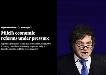 La portada del Financial Times con el análisis sobre la economía argentina