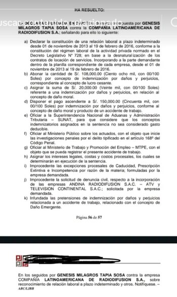 Génesis Tapia denuncia a Latina.