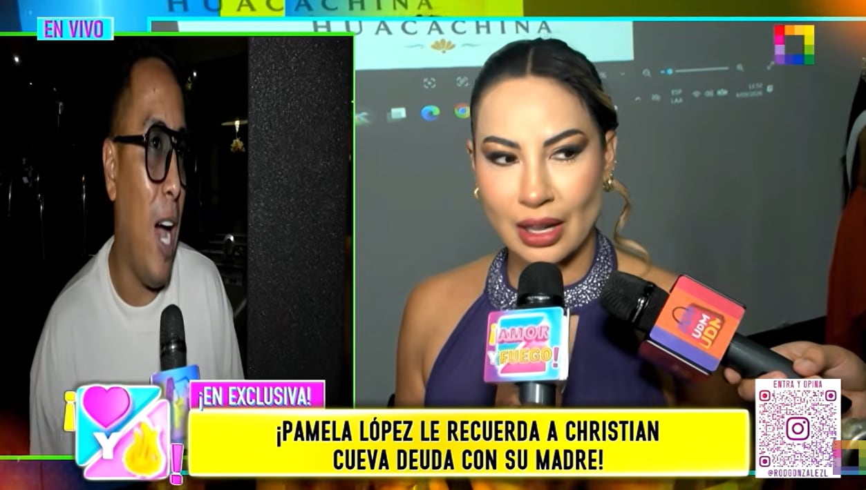 Pamela López ofrece declaraciones ante la prensa sobre las responsabilidades familiares y económicas de Christian Cueva.