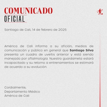 El portero uruguayo será una de las bajas principales para el cuadro vallecaucano-crédito @AmericadeCali/X