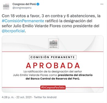 Congreso de la República anunció