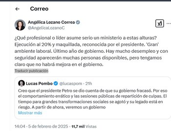 Angélica Lozano cuestionó si alguien