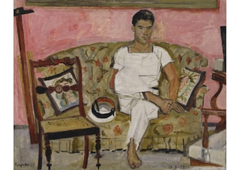 "Marinero descalzo en un sofá"