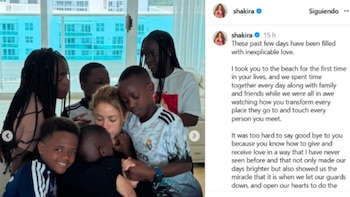 En su mensaje, Shakira recordó las experiencias compartidas, como la primera visita de los niños a la playa y la admiración que despertaron en su entorno - crédito @shakira / Instagram