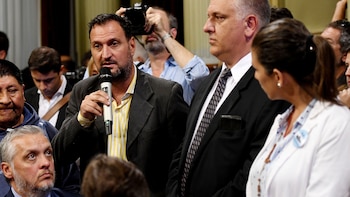 Luis Tagliapietra durante una sesión en la Comisión Bicameral creada para investigar los hechos del hundimiento del ARA San Juan (Foto: Osvaldo Fanton)