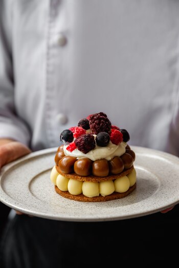 El alfajor mailo, con berries,