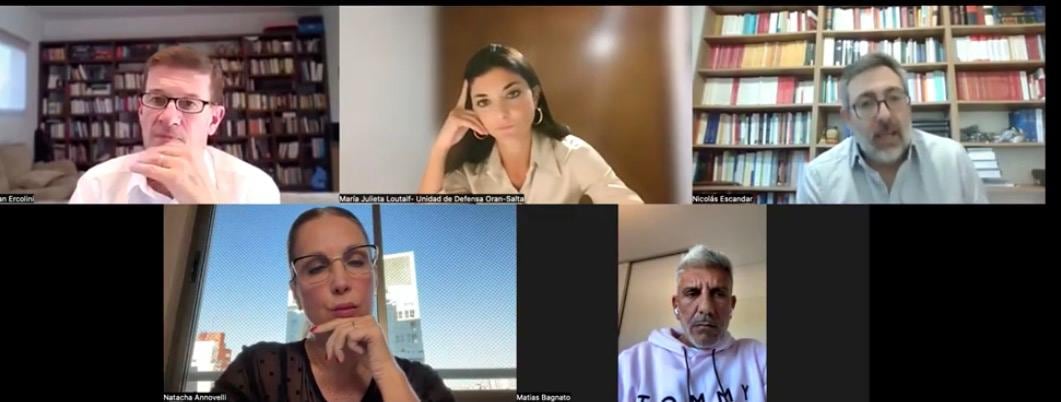 Cinco panelistas, entre ellos el juez federal Julián Ercolini y Matías Bagnato, participaron de un debate virtual sobre el sistema penal y la escucha a las víctimas