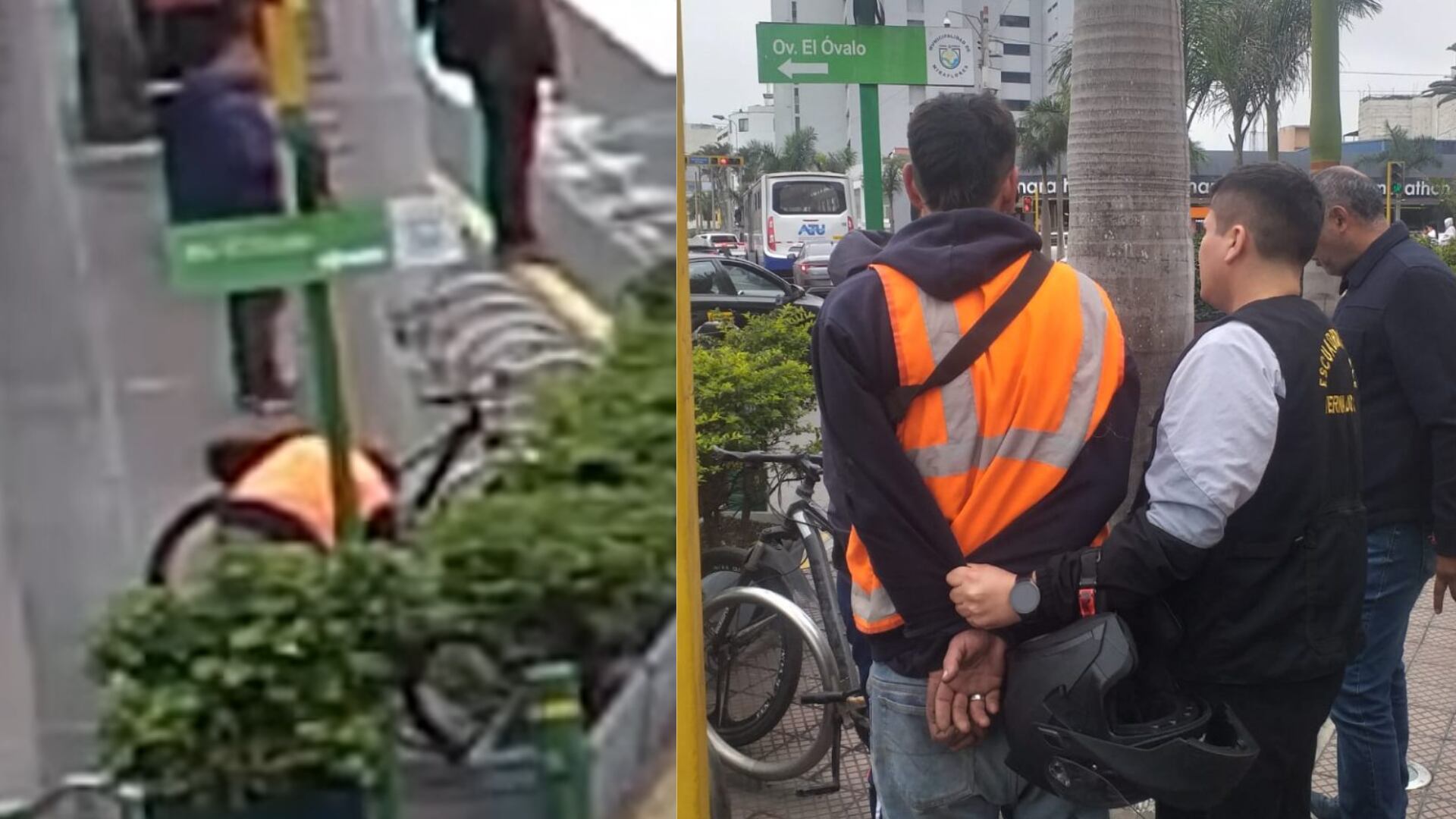 Un hombre fue detenido en Miraflores tras intentar robar una bicicleta haciéndose pasar por trabajador de servicios públicos. Foto: Composición Infobae Perú