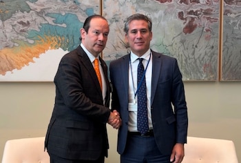 Los cancilleres Manuel Tovar y Javier Martínez-Acha se reunieron en Nueva York para abordar temas de seguridad, migración y comercio. Crédito: Ministerio de Relaciones Exteriores y Culto
