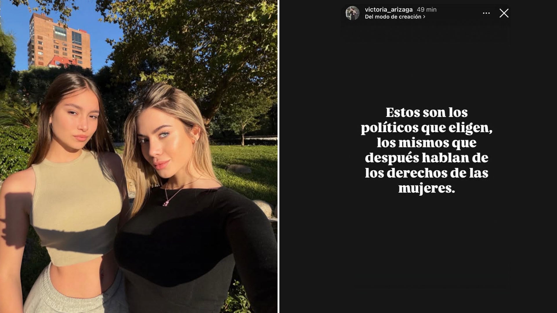 Consultada acerca de la historia que publicó en sus redes y luego borró, la hermana de Candela Arizaga dijo: “Puse eso como pude haber puesto de cualquiera en general, no algo de Moyano en particular”