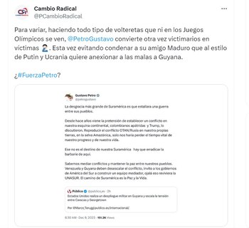 Cambio Radical cuestiona la posición
