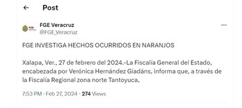 Parte de lo informado por