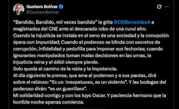 Gustavo Bolívar - crédito @GustavoBolivar/X