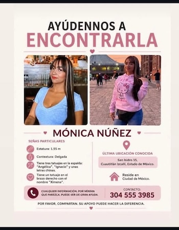 Interpol emite una Circular Amarilla por la desaparición de Mónica Núñez Marín en México - crédito yanetarangp/IG