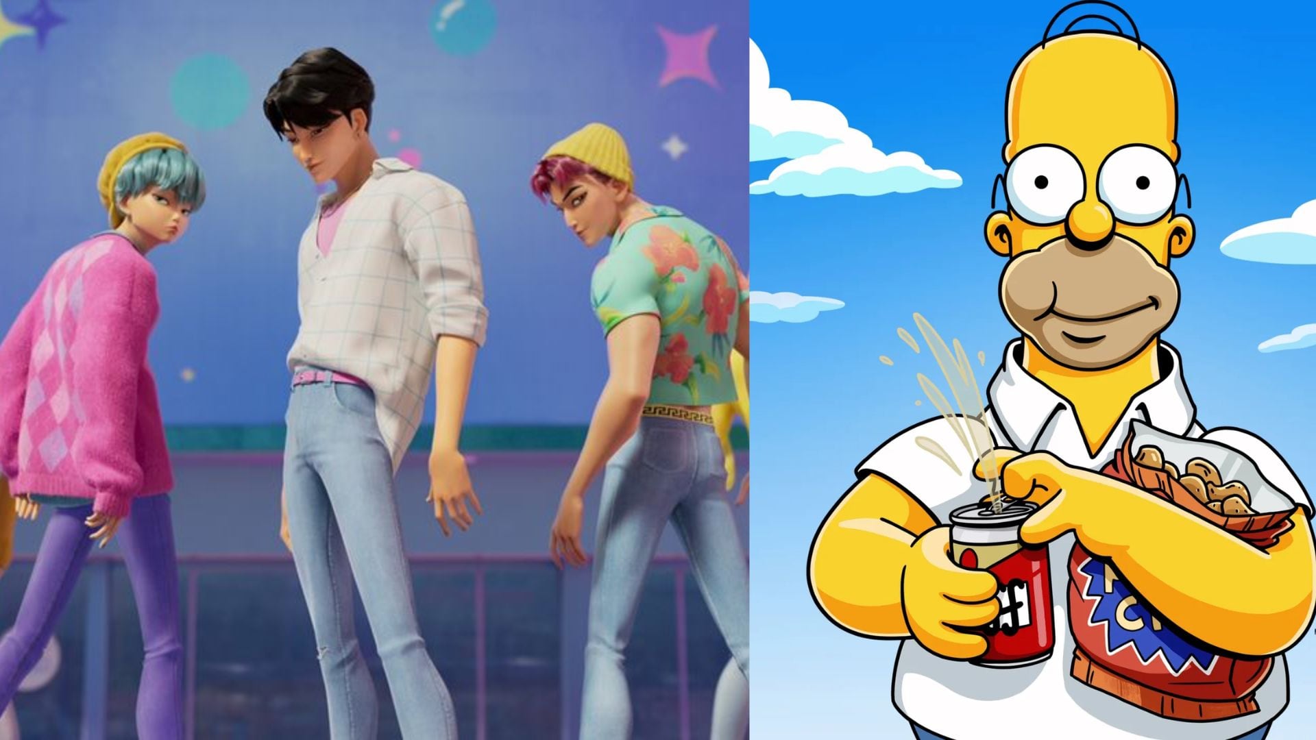 Los Saja Boys hacen parte del universo de Las Guerreras K-pop y tienen su propia música. (Fotocomposición Infobae)