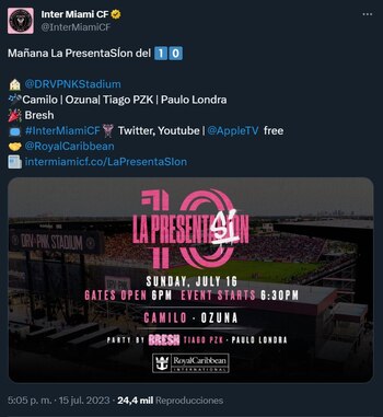 Camilo aparece entre los artistas