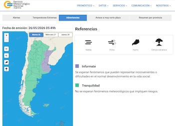 La niebla afecta a Buenos Aires, Corrientes, Chaco, Santa Fe y Entre Ríos donde la visibilidad puede reducirse drásticamente durante las mañanas (SMN)