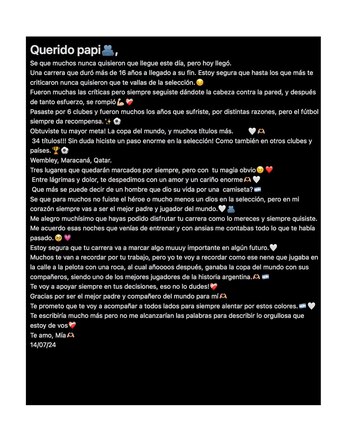 Carta hija Di María