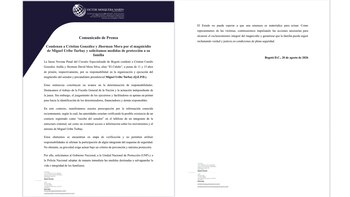 Comunicado oficial de Victor Mosquera Marín sobre dos condenas por el magnicidio de Miguel Uribe Turbay - crédito victormosqueramarinabogados/Instagram