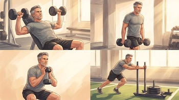 Cuáles son los 10 ejercicios que deberían priorizar los hombres después de los 40 años para ganar músculo