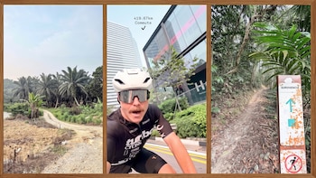 Valtteri Bottas mostró las imágenes más singulares que se cruzó en su particular viaje en bicicleta de 420 kilómetros desde el Gran Premio de Malasia al de Singapur