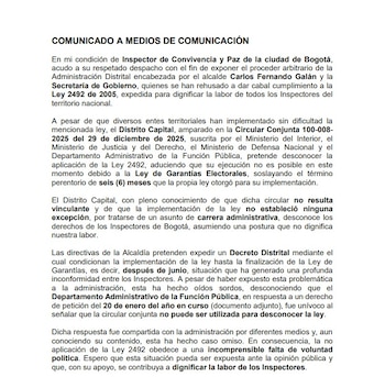 Dicho funcionario denunció al Distrito