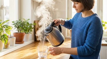 El té preparado con hojas