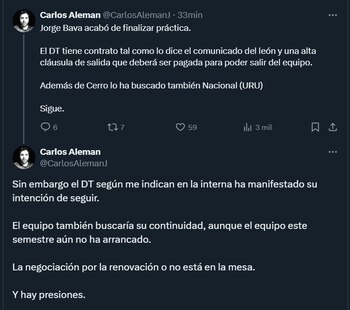 Jorge Bava tendría la intención